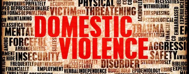 Word cloud centered on domestic violence