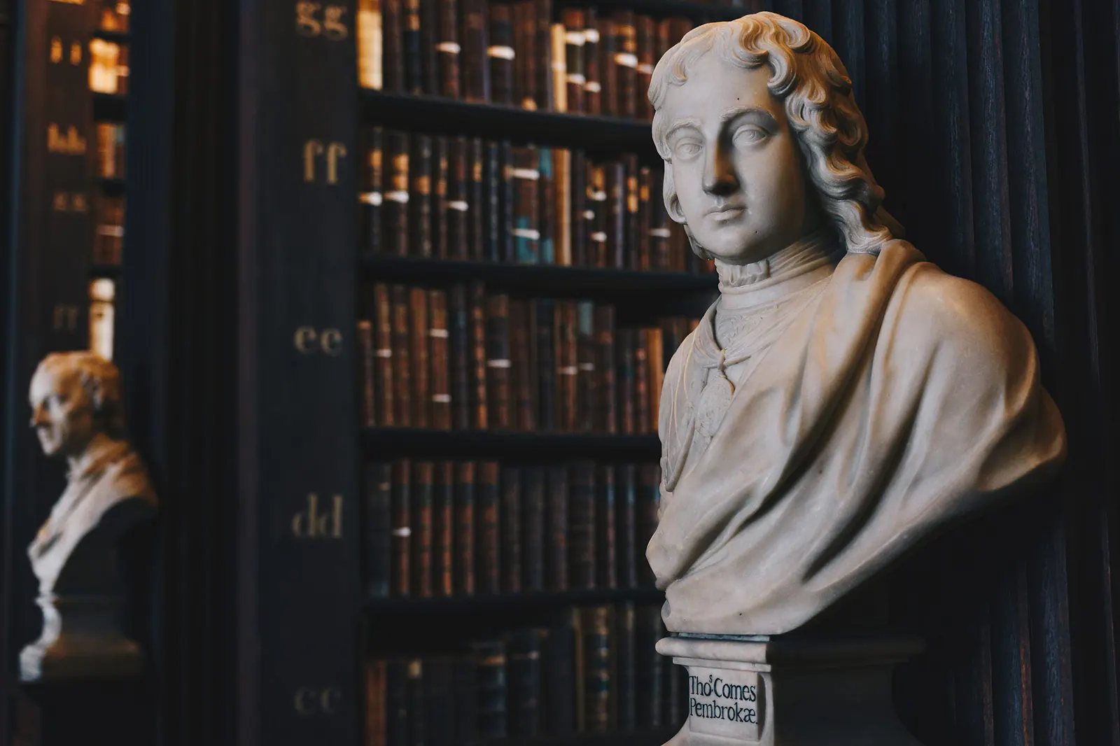 Statue of Lady Justice in a law library
